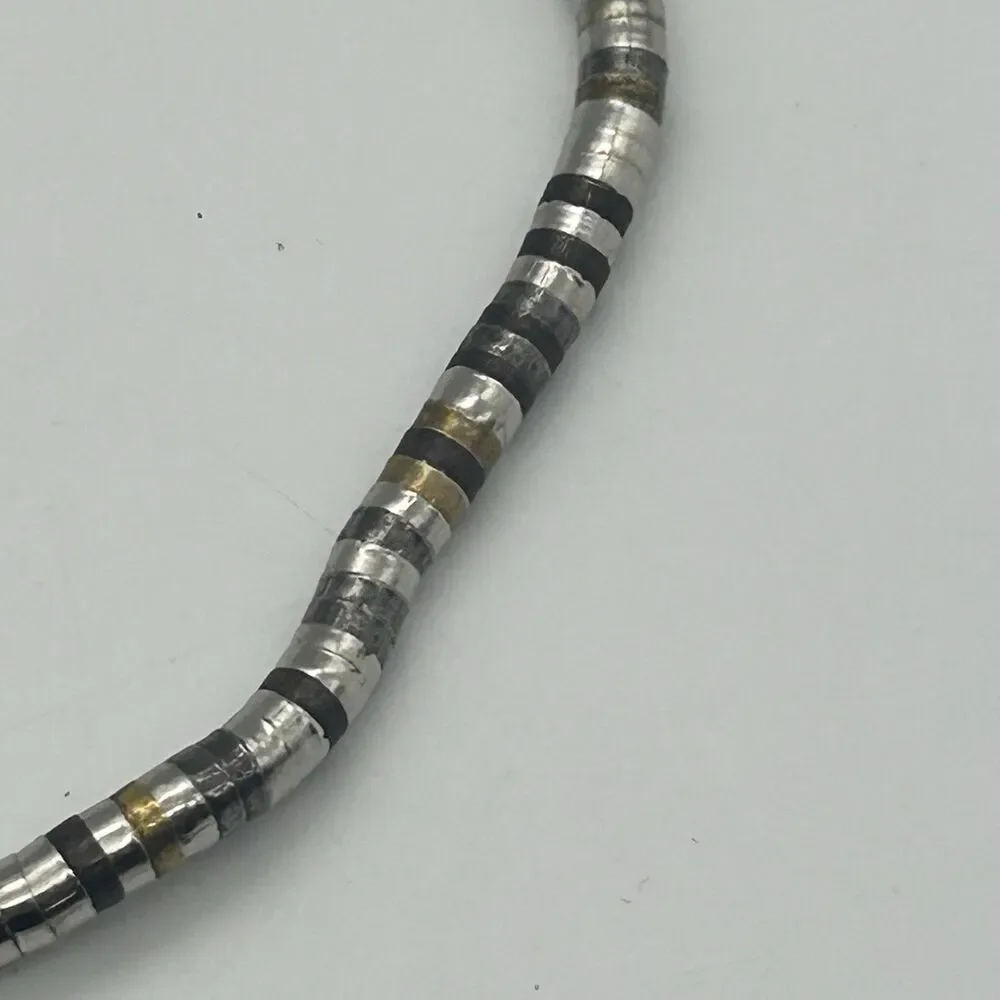 Vintage Silver Tone Snake Wrap Collar Necklace/Bracelet Black Eyes Adjustable